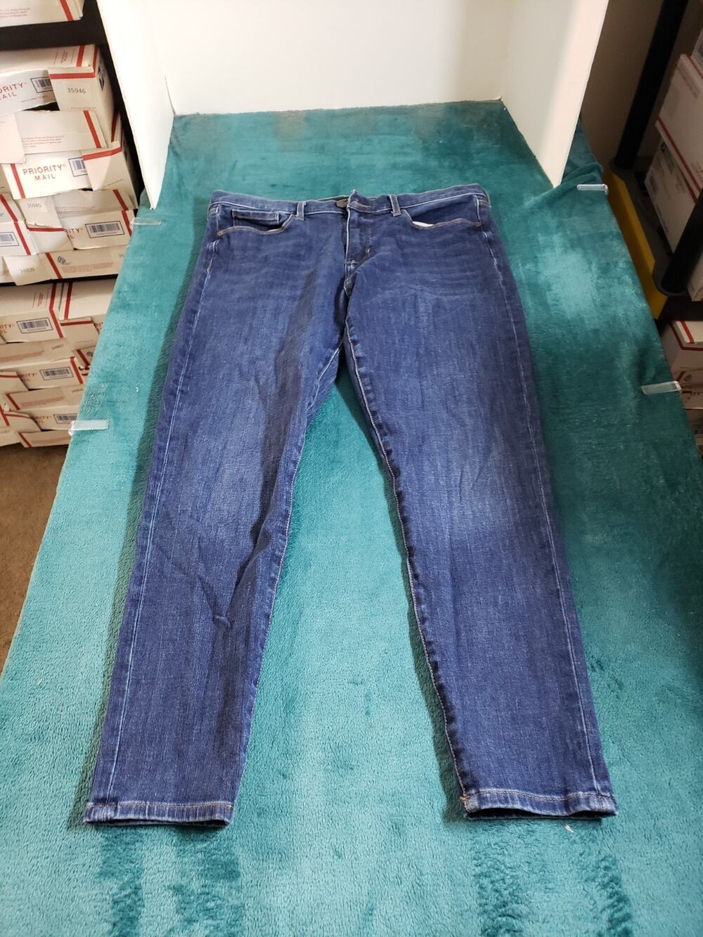 Banana Republic Jeans Size 32 Women Blue Pants Stretch Ladies Mid Rise Skinny